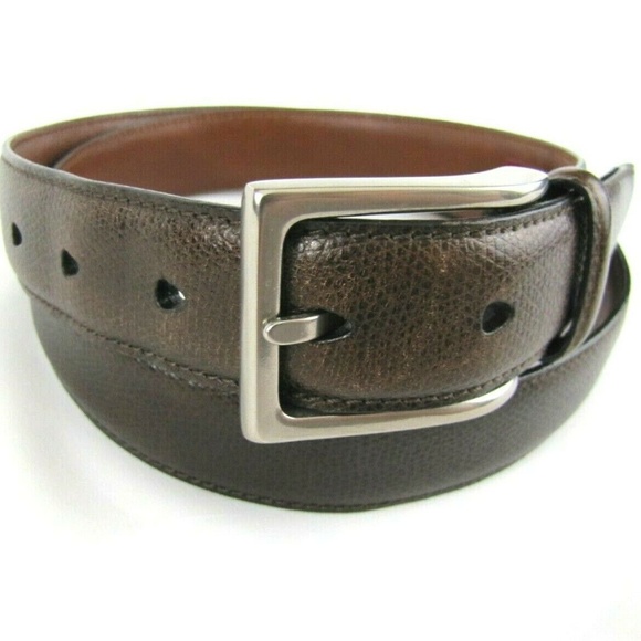 COLE HAAN Brown Texture Leather Belt 36 Buckle - Picture 1 of 4